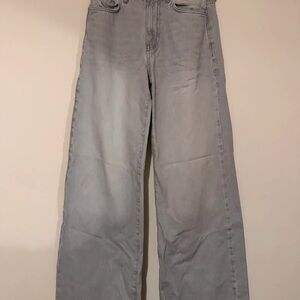 Zara Soft Gray Wide-Leg Jeans